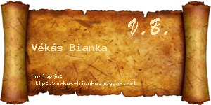 Vékás Bianka névjegykártya